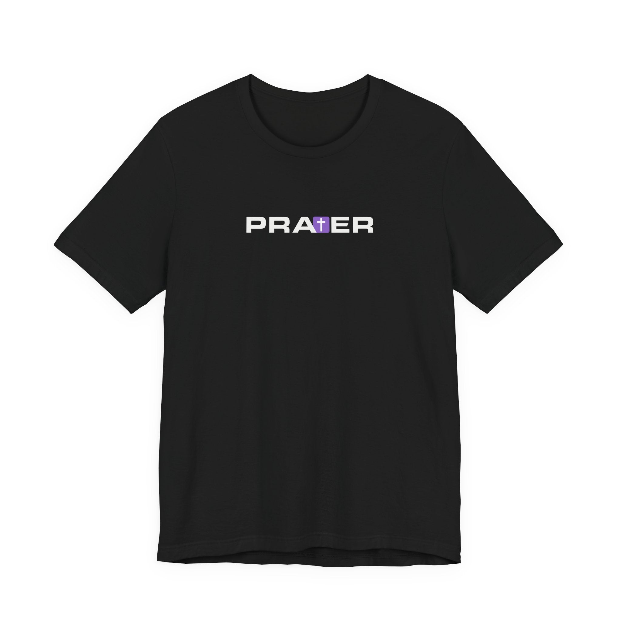 PRAYER Christian T-Shirt with Cross | Minimal Faith Graphic Tee