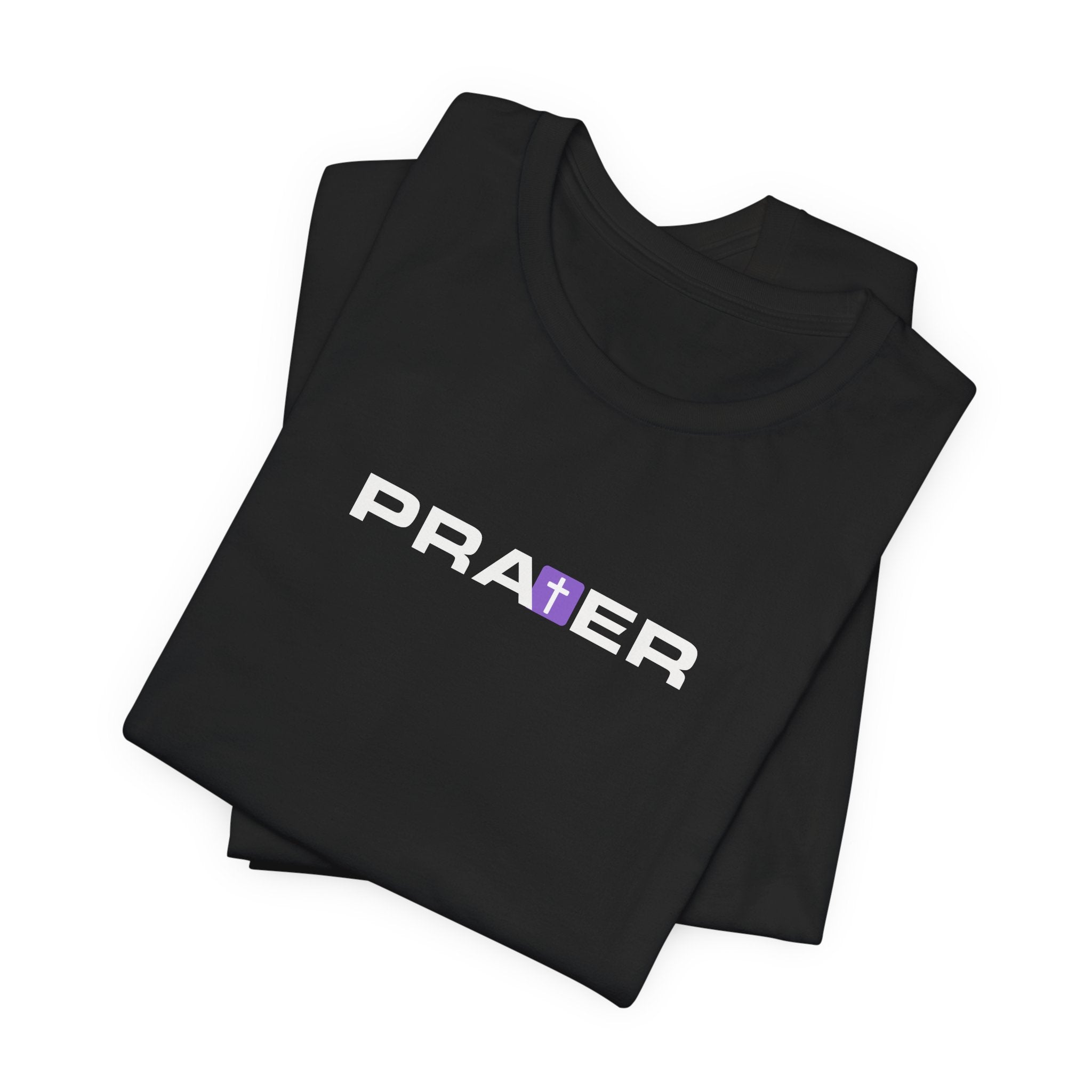 PRAYER Christian T-Shirt with Cross | Minimal Faith Graphic Tee