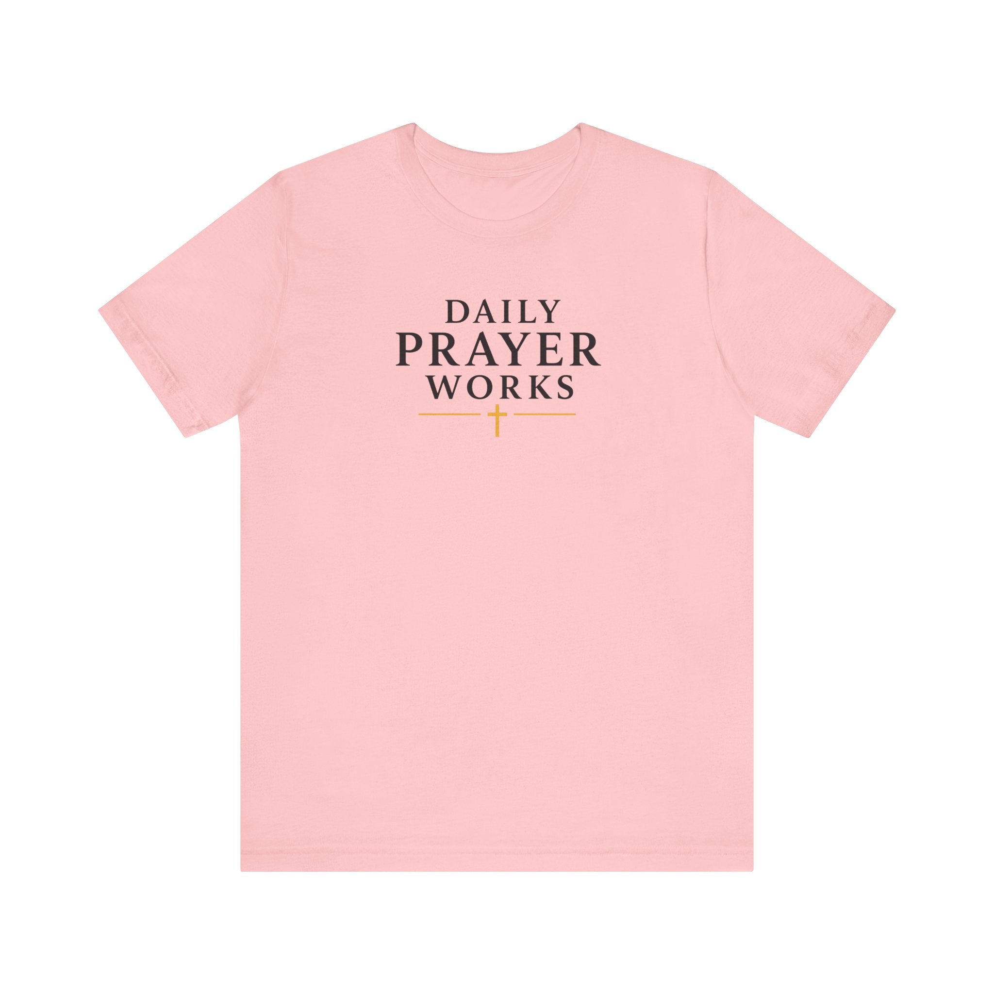 Daily Prayer Works White Christian T-Shirt | Minimalist Faith Cross Tee