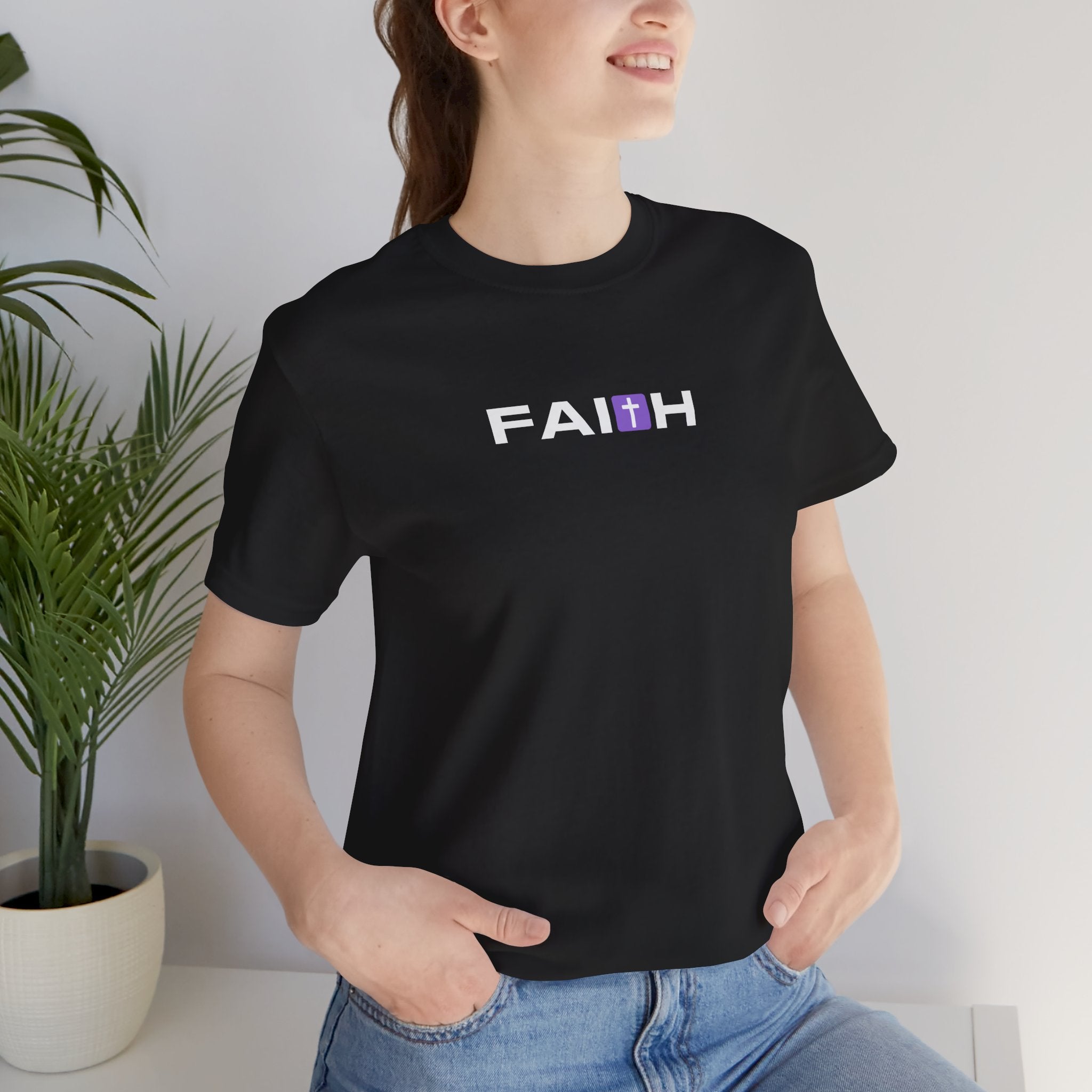 FAI✝H Christian T-Shirt | Minimal Cross Faith Graphic Tee