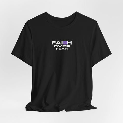 Faith Over Fear Christian T-Shirt | Minimalist Cross Graphic Faith Tee