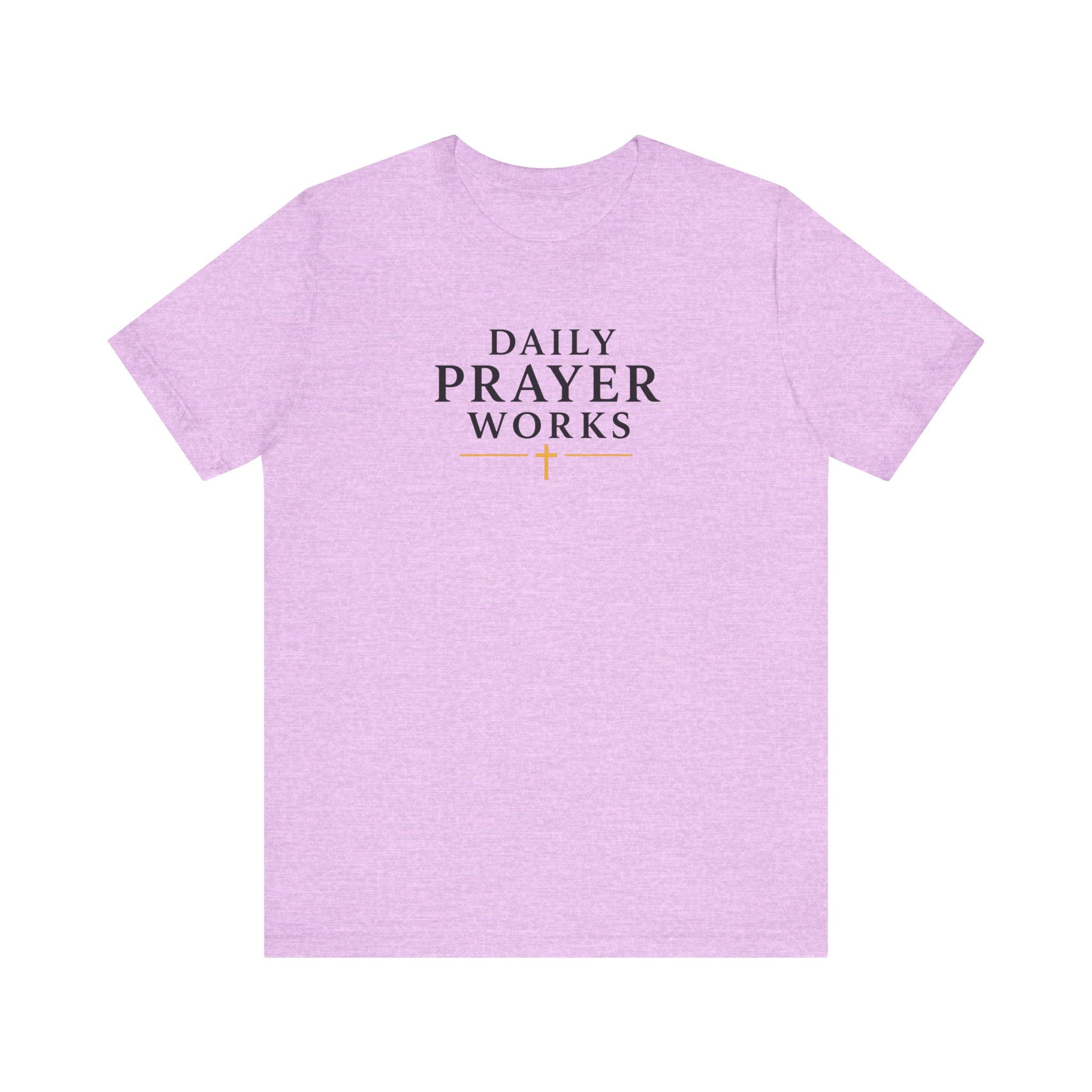 Daily Prayer Works White Christian T-Shirt | Minimalist Faith Cross Tee