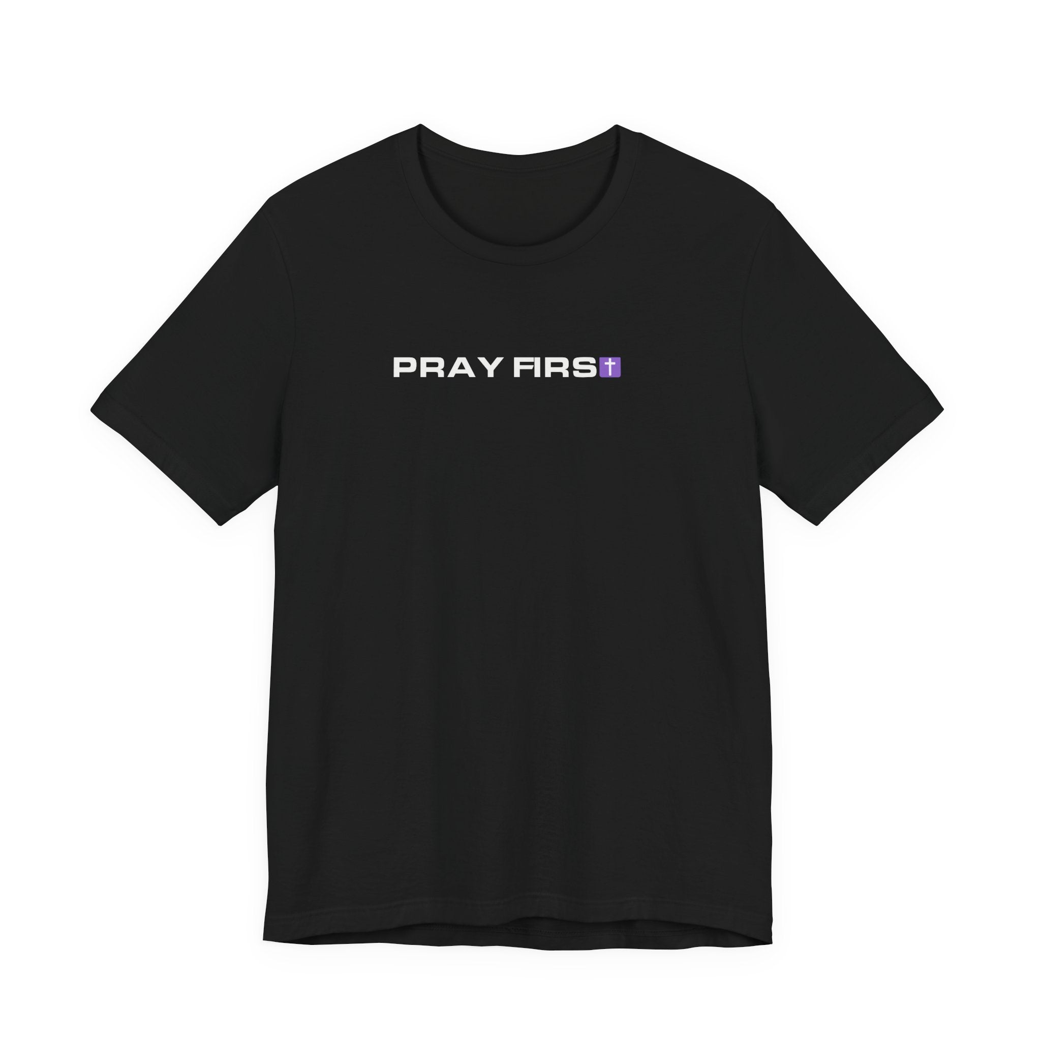 Pray First Christian T-Shirt | Minimalist Faith Cross Graphic Tee