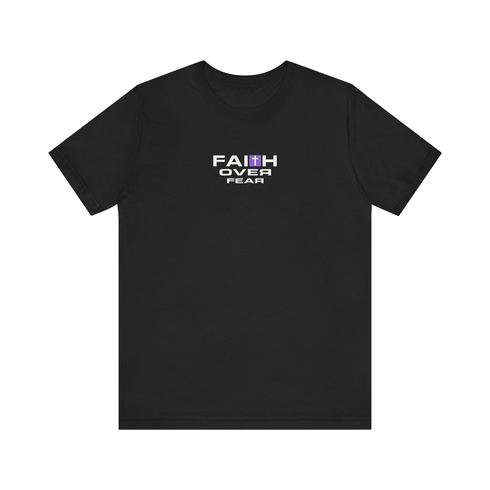 Faith Over Fear Christian T-Shirt | Minimalist Cross Graphic Faith Tee
